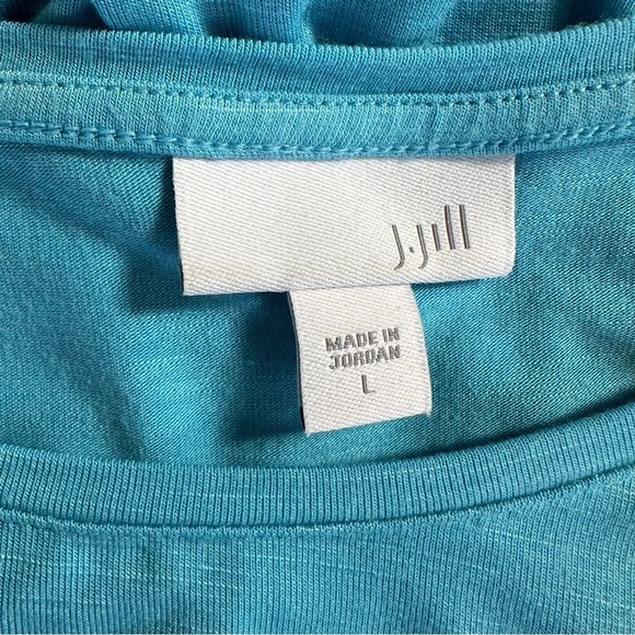 J. Jill soft stretch jersey knit turquoise blue dress with pockets size Large - Picture 5 of 6
